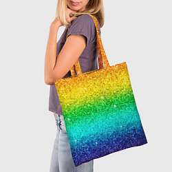 Сумка-шопер Блестки радуга, цвет: 3D-принт — фото 2