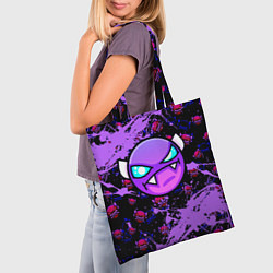 Сумка-шопер Геометри Дэш фиолетовый Geometry Dash, цвет: 3D-принт — фото 2