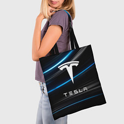 Сумка-шопер Tesla - Неоновые полосы, цвет: 3D-принт — фото 2