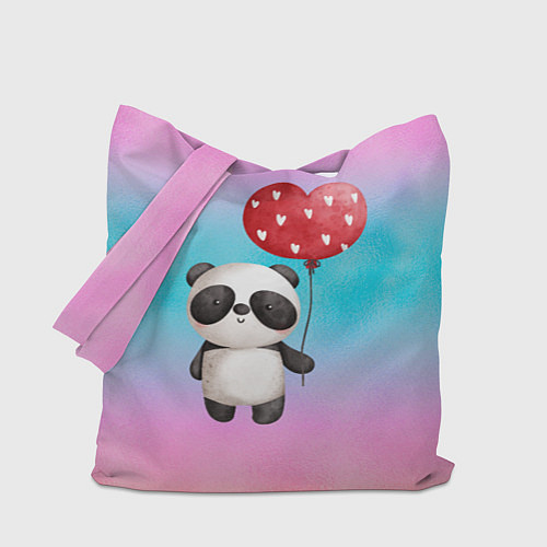 Сумка-шоппер Маленькая панда с сердечком / 3D-принт – фото 1