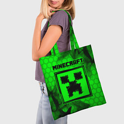 Сумка-шопер MINECRAFT - Зеленый Крипер, цвет: 3D-принт — фото 2