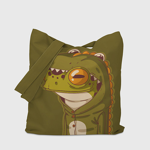 Сумка-шоппер Лягуха в костюме динозавра / 3D-принт – фото 1