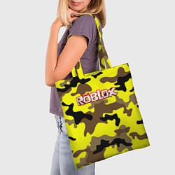 Сумка-шопер Roblox Камуфляж Жёлто-Коричневый, цвет: 3D-принт — фото 2