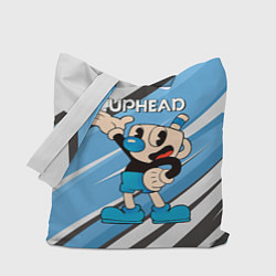 Сумка-шопер Cuphead синяя чашечка, цвет: 3D-принт
