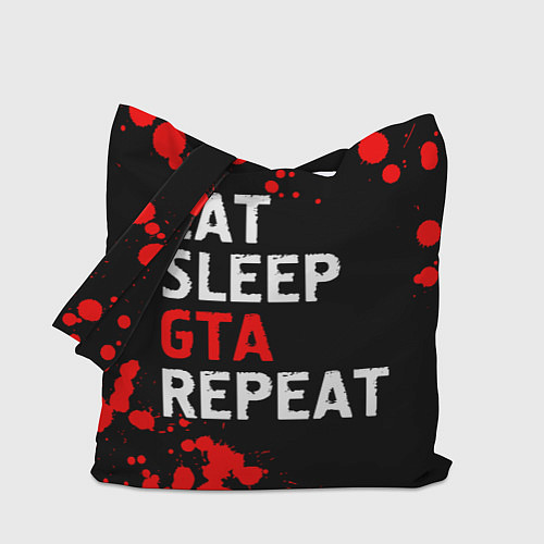 Сумка-шоппер Eat Sleep GTA Repeat - Брызги / 3D-принт – фото 1