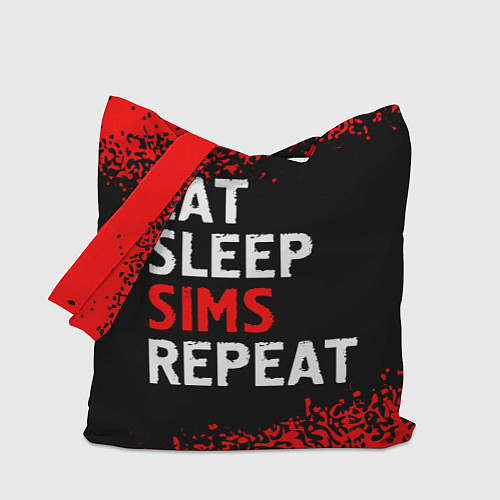 Сумка-шоппер Eat Sleep Sims Repeat Краска / 3D-принт – фото 1