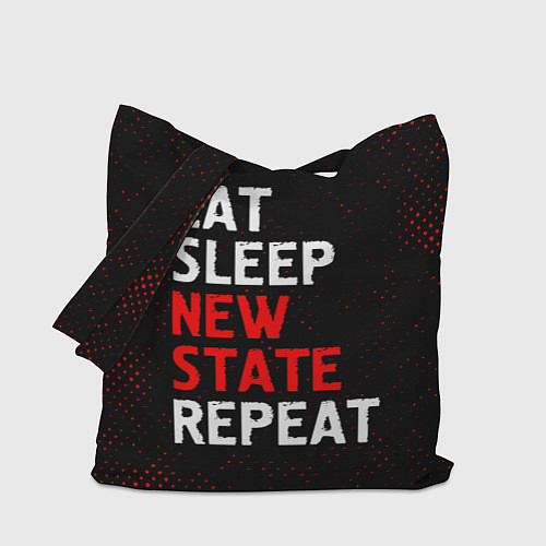 Сумка-шоппер Eat Sleep New State Repeat - Потертости / 3D-принт – фото 1