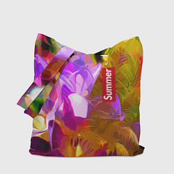 Сумка-шопер Красочный цветочный узор Лето Colorful Floral Patt, цвет: 3D-принт