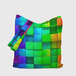 Сумка-шоппер РАЗНОЦВЕТНЫЕ КУБИКИ MULTICOLORED CUBES