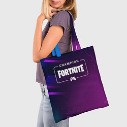 Сумка-шопер Fortnite Gaming Champion: рамка с лого и джойстико, цвет: 3D-принт — фото 2