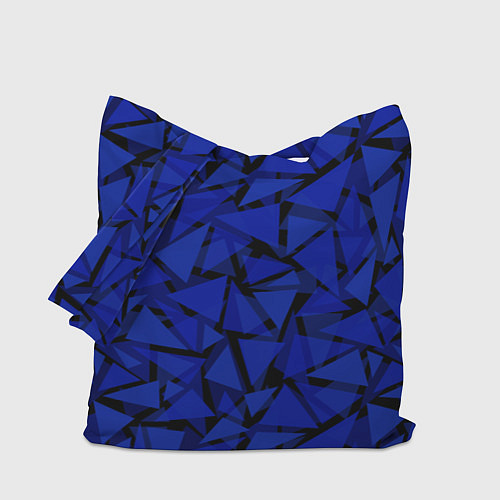 Сумка-шоппер Синие треугольники-геометрический узор / 3D-принт – фото 1