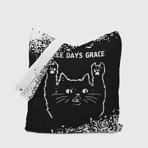 Сумка-шоппер Группа Three Days Grace и Рок Кот / 3D-принт – фото 1