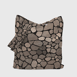 Сумка-шопер Черно-коричневая текстура камня, цвет: 3D-принт