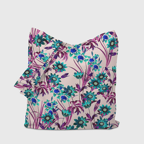 Сумка-шоппер Цветы Летние Фиолетовые Рудбеки / 3D-принт – фото 1