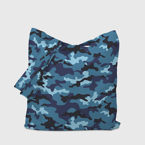 Сумка-шоппер Камуфляж Тёмно-Синий Camouflage Dark-Blue / 3D-принт – фото 1