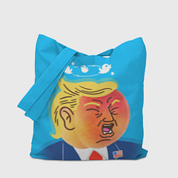 Сумка-шопер Дональд Трамп и Твиттер, цвет: 3D-принт