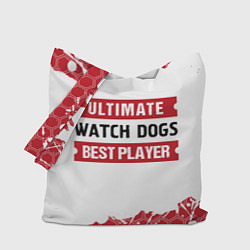 Сумка-шопер Watch Dogs: красные таблички Best Player и Ultimat, цвет: 3D-принт