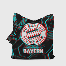 Сумка-шоппер Bayern FC в стиле Glitch на темном фоне