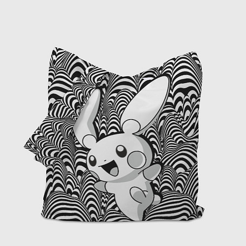 Сумка-шоппер Пикачу на психоделическом фоне / 3D-принт – фото 1