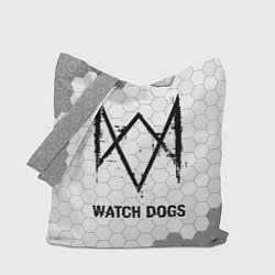 Сумка-шоппер Watch Dogs Glitch на темном фоне FS