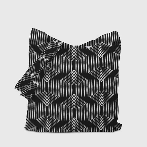 Сумка-шоппер Геометрический узор арт-деко черно-белый / 3D-принт – фото 1