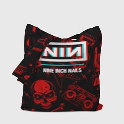 Сумка-шопер Nine Inch Nails Rock Glitch, цвет: 3D-принт