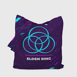 Сумка-шоппер Символ Elden Ring в неоновых цветах на темном фоне