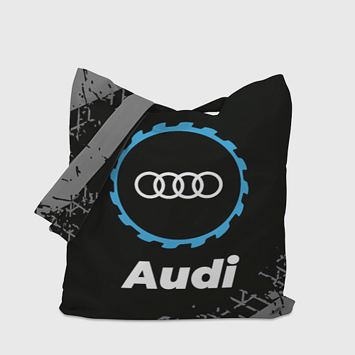 Сумка-шоппер Audi в стиле Top Gear со следами шин на фоне / 3D-принт – фото 1