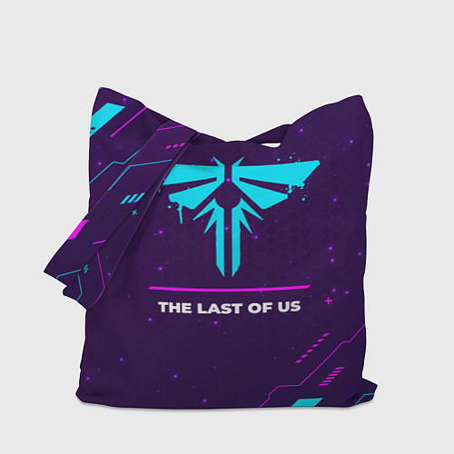 Сумка-шоппер Символ The Last Of Us в неоновых цветах на темном / 3D-принт – фото 1