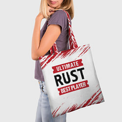 Сумка-шопер Rust: красные таблички Best Player и Ultimate, цвет: 3D-принт — фото 2