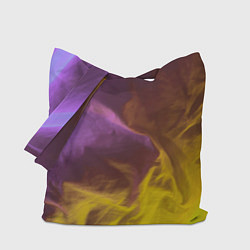 Сумка-шопер Неоновые фонари на шёлковой поверхности - Фиолетов, цвет: 3D-принт