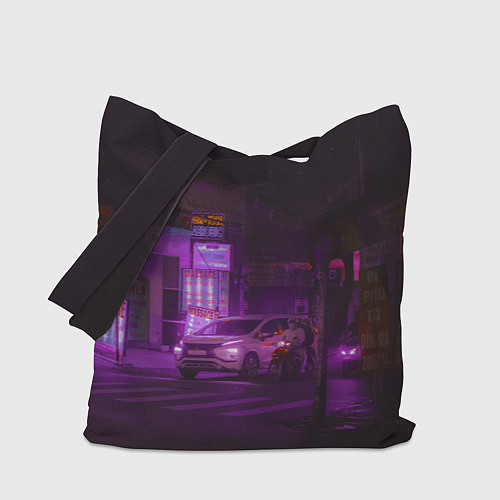 Сумка-шоппер Неоновый ночной переход - Фиолетовый / 3D-принт – фото 1
