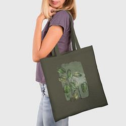Сумка-шопер Нежные акварельные листья, цвет: 3D-принт — фото 2