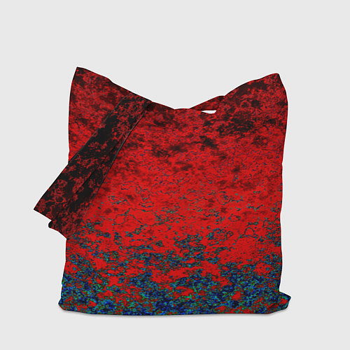 Сумка-шоппер Абстрактный узор мраморный красно-синий / 3D-принт – фото 1