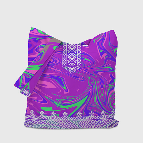 Сумка-шоппер Славянская рубаха с разводами / 3D-принт – фото 1