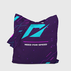 Сумка-шоппер Символ Need for Speed в неоновых цветах на темном