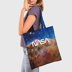 Сумка-шопер Лого NASA и Туманность Киля, цвет: 3D-принт — фото 2