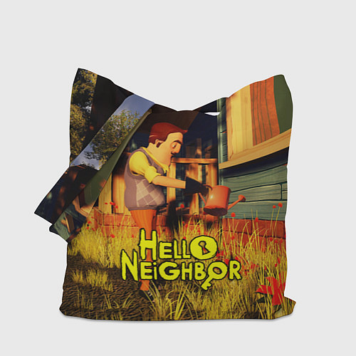 Сумка-шоппер Hello Neighbor Привет сосед Сосед поливает / 3D-принт – фото 1