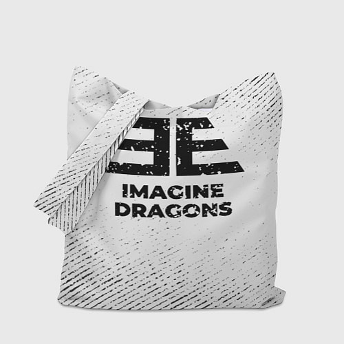 Сумка-шоппер Imagine Dragons с потертостями на светлом фоне / 3D-принт – фото 1