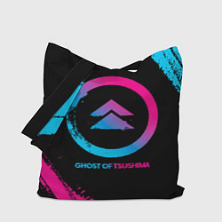 Сумка-шопер Ghost of Tsushima Neon Gradient, цвет: 3D-принт