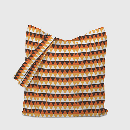 Сумка-шоппер Треугольники на оранжевом фоне / 3D-принт – фото 1