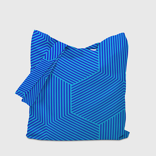 Сумка-шоппер Blue geometry линии / 3D-принт – фото 1