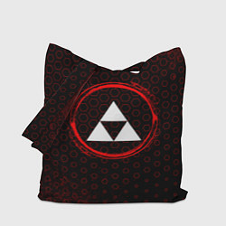 Сумка-шоппер Символ Zelda и краска вокруг на темном фоне