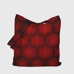 Сумка-шопер Красные неоновые соты, цвет: 3D-принт