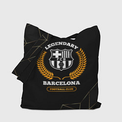 Сумка-шопер Barcelona - legendary football club на темном фоне, цвет: 3D-принт