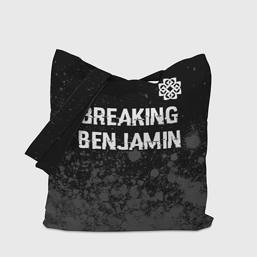 Сумка-шоппер Breaking Benjamin glitch на темном фоне: символ св / 3D-принт – фото 1