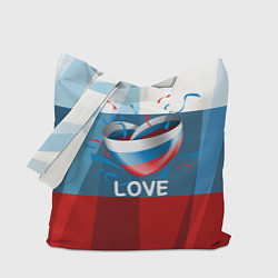 Сумка-шоппер Флаг России в виде сердца