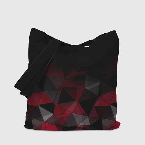 Сумка-шоппер Черно-красный геометрический / 3D-принт – фото 1