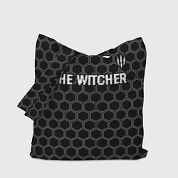 Сумка-шоппер The Witcher glitch на темном фоне: символ сверху