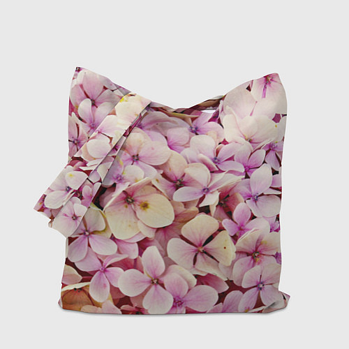 Сумка-шоппер Розовые цветы яркой поляной / 3D-принт – фото 1
